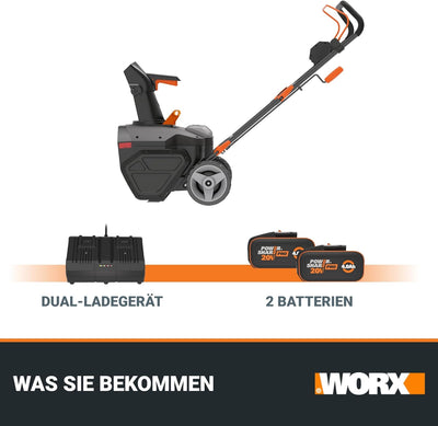 WORX 40V Nitro bezvadu bezsuku sniega pūtējs WG471E ar akumulatoru un lādētāju
