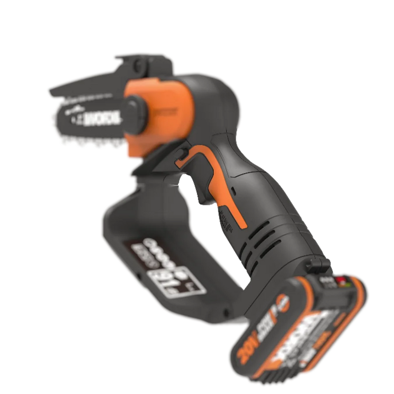 Worx 20V 12cm bezvadu kompaktās klases ķēdes zāģis WG324E ar akumulatoru