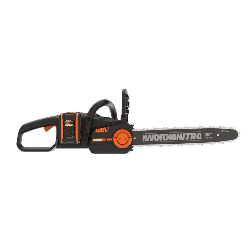 Worx 40V 40cm bezvadu bezsuku ķēdes zāģis WG385E ar akumulatoru un lādētāju