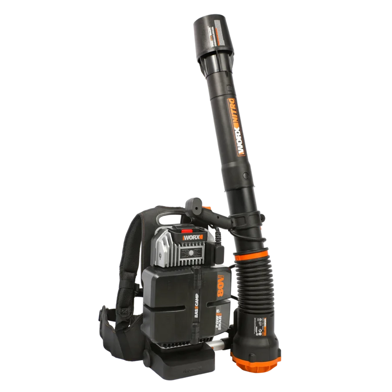 Worx 80V PowerShare bezsuku muguras gaisa pūtējs WG572E ar akumulatoriem