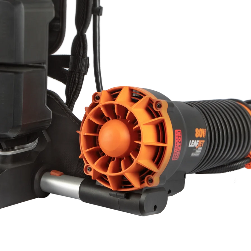 Worx 80V PowerShare bezsuku muguras gaisa pūtējs WG572E ar akumulatoriem