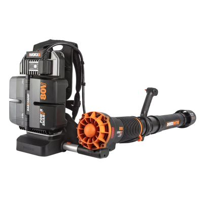 Worx 80V PowerShare bezsuku muguras gaisa pūtējs WG572E ar akumulatoriem