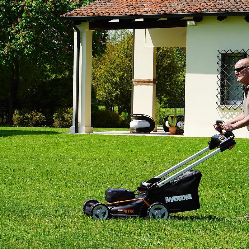 Worx bezsuku pašgājējs zāles pļāvējs ar akumulatoru 46cm 40V 2x4Ah WG749E