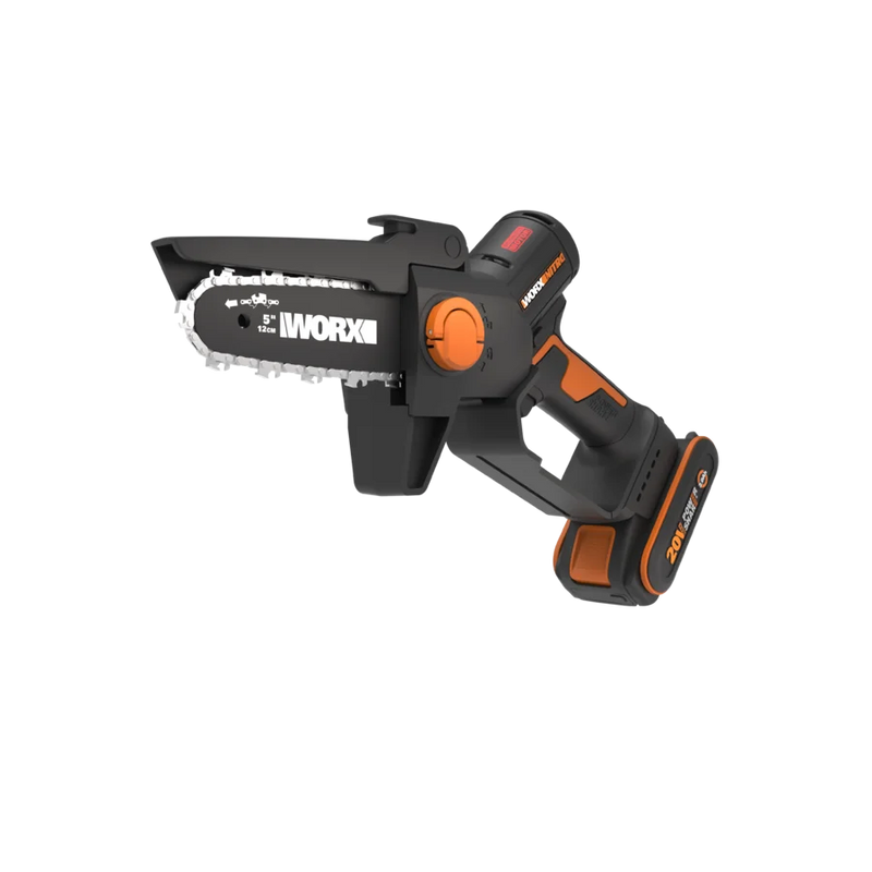 Worx 20V 12cm bezvadu kompaktās klases ķēdes zāģis WG325E ar akumulatoru